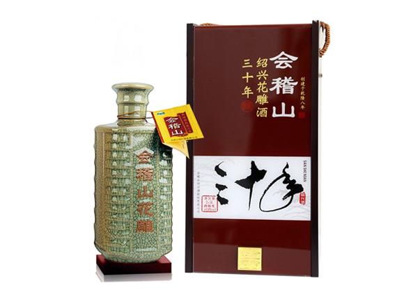 本溪会稽山黄酒回收会稽山三十年绍兴花雕酒30年木盒装2.5L黄酒